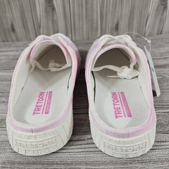 Tretorn Lace up Sneaker Mules Easy Nylite Canvas Pink/White Dye Women's Sz 9 NEW - Picture 12 of 16